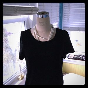 NWT J Crew Black Velvet T-Shirt Size Small